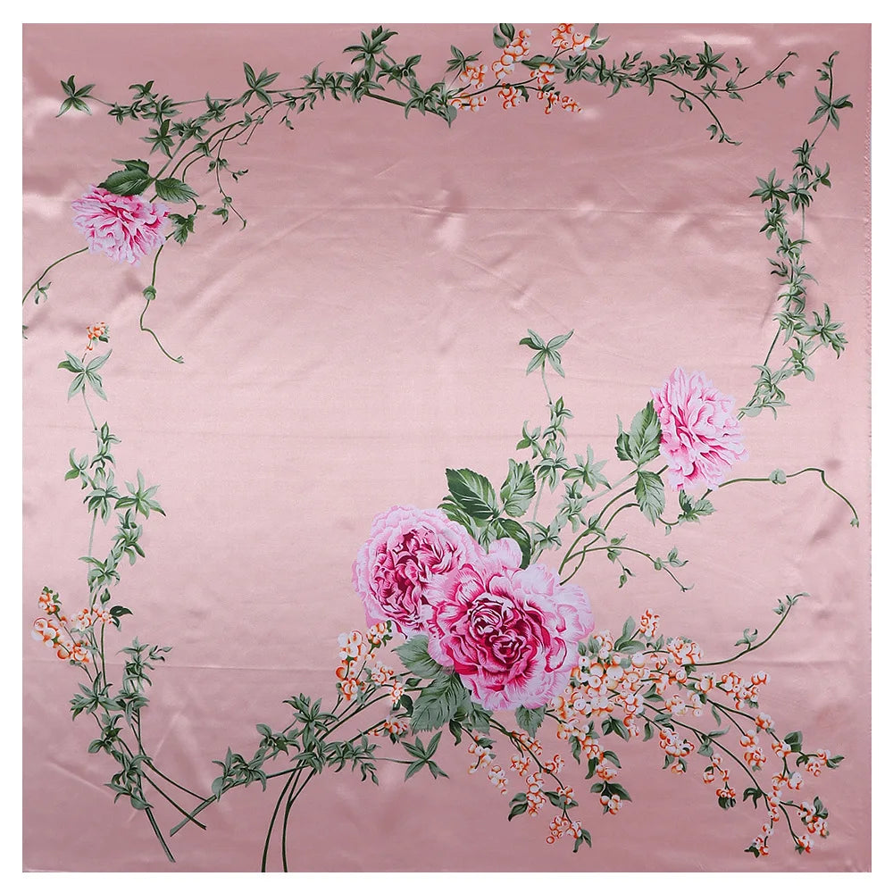 2021 Luxury Brand Fashion Lady Scarf 90cm * 90cm Bohemian Printed Tree Shaped Cashew Ms. All-match Silk Scarf Bib