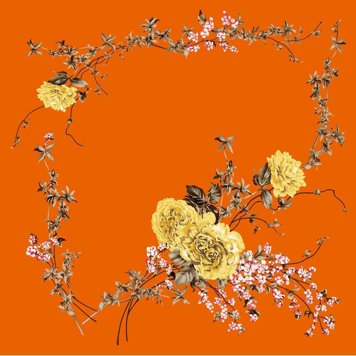 2021 Luxury Brand Fashion Lady Scarf 90cm * 90cm Bohemian Printed Tree Shaped Cashew Ms. All-match Silk Scarf Bib