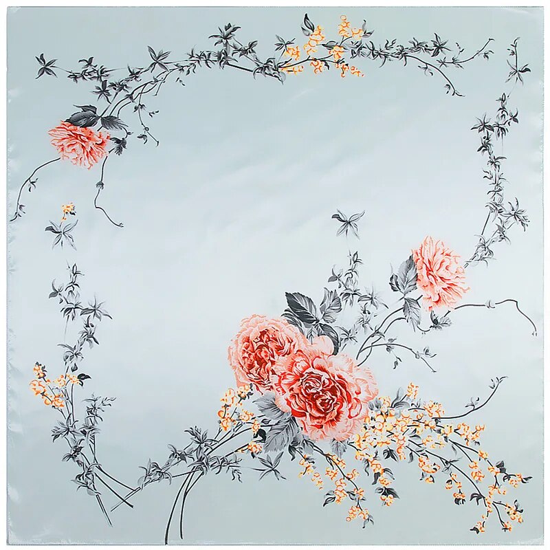 2021 Luxury Brand Fashion Lady Scarf 90cm * 90cm Bohemian Printed Tree Shaped Cashew Ms. All-match Silk Scarf Bib