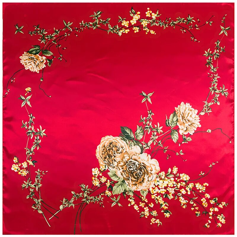 2021 Luxury Brand Fashion Lady Scarf 90cm * 90cm Bohemian Printed Tree Shaped Cashew Ms. All-match Silk Scarf Bib