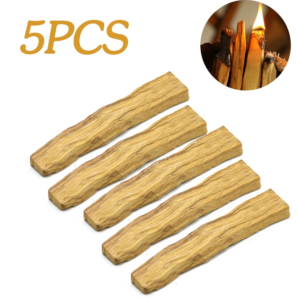 5-1pcs Palo Santo Natural Incense Sticks Wooden Smudging Stick Purifying Healing Stress Relief No Fragrance for Meditation Relax