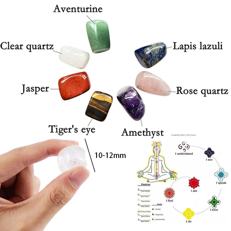 Crystal and Healing Stone Set Chakra Balance Stone Spiritual Astrology Yoga Energy Chakra Reiki Healing Crystals Stone