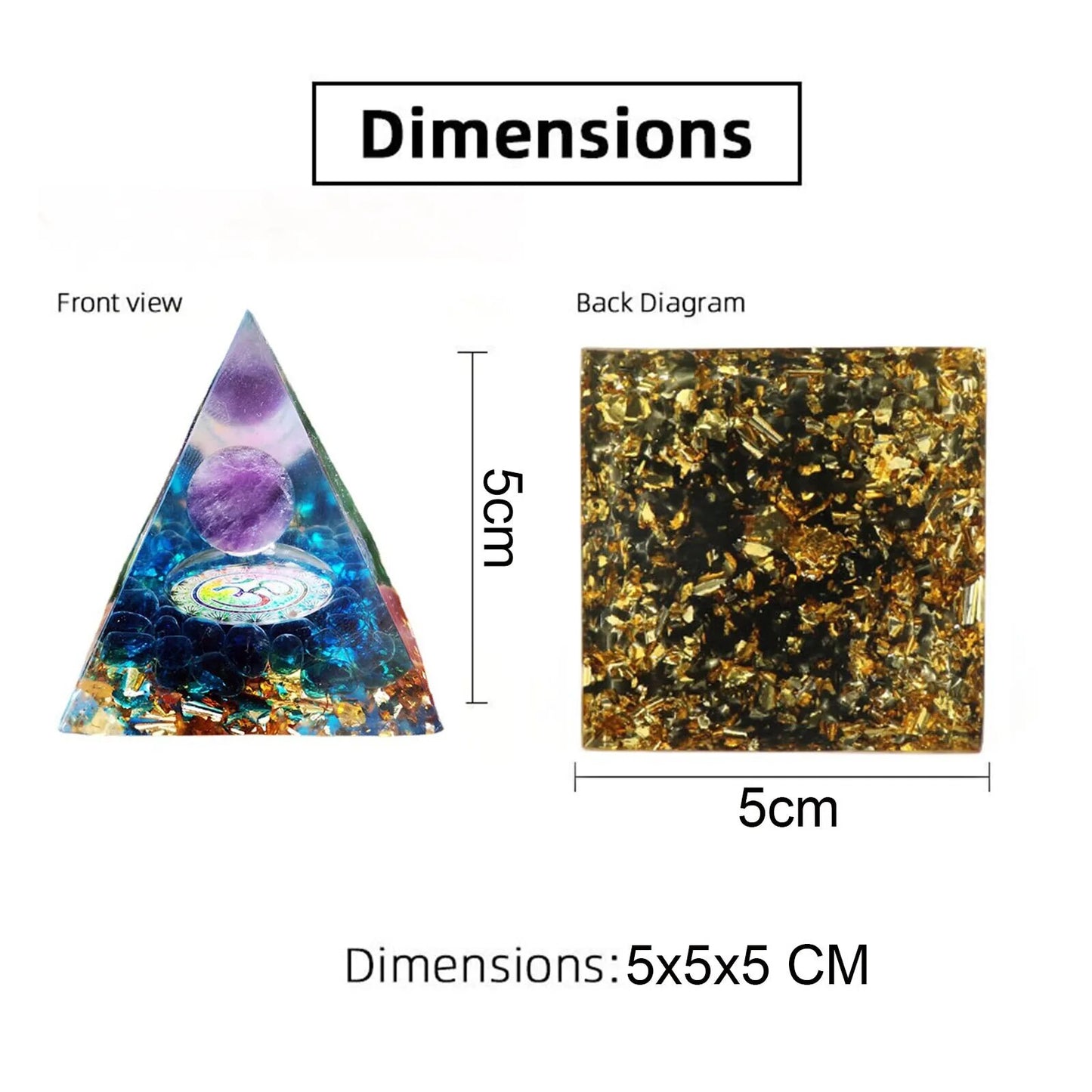 Energy Pyramid Orgonite Reiki Natural Amethyst Ball Healing Crystals Chakra Tool Ornaments Resin Stones Craft Kids Gift Pyramid