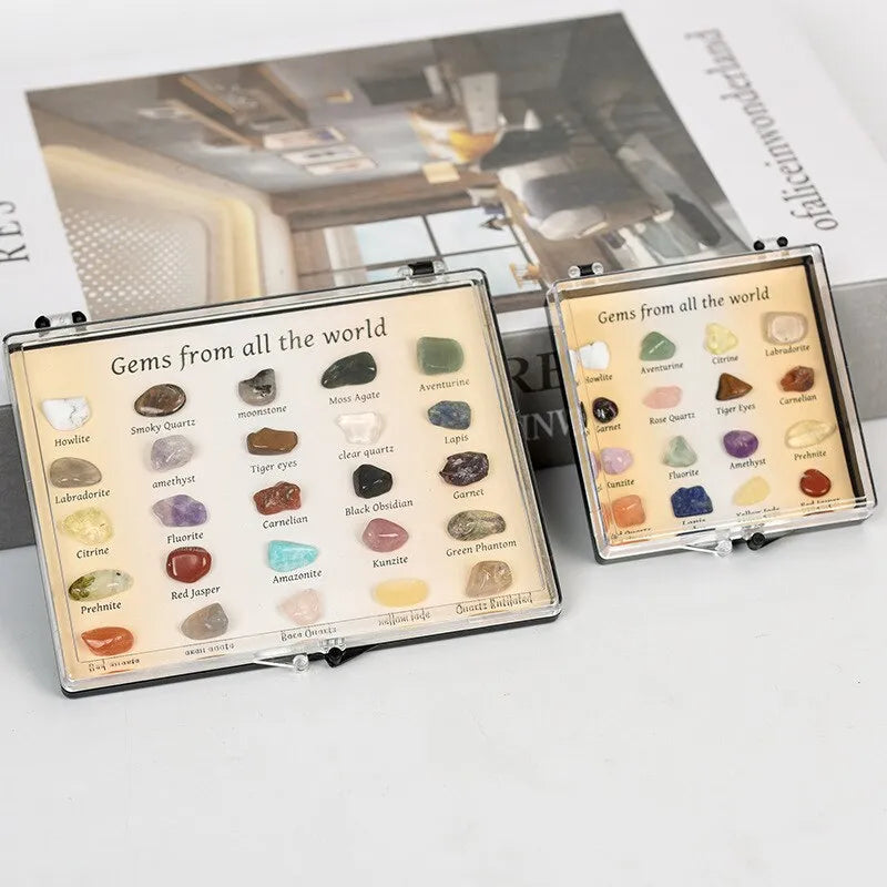 Hot Selling 25 Kinds of Mini Crystal Mixed Treasure Ore Specimens Geological Science Popularization Primary School Students