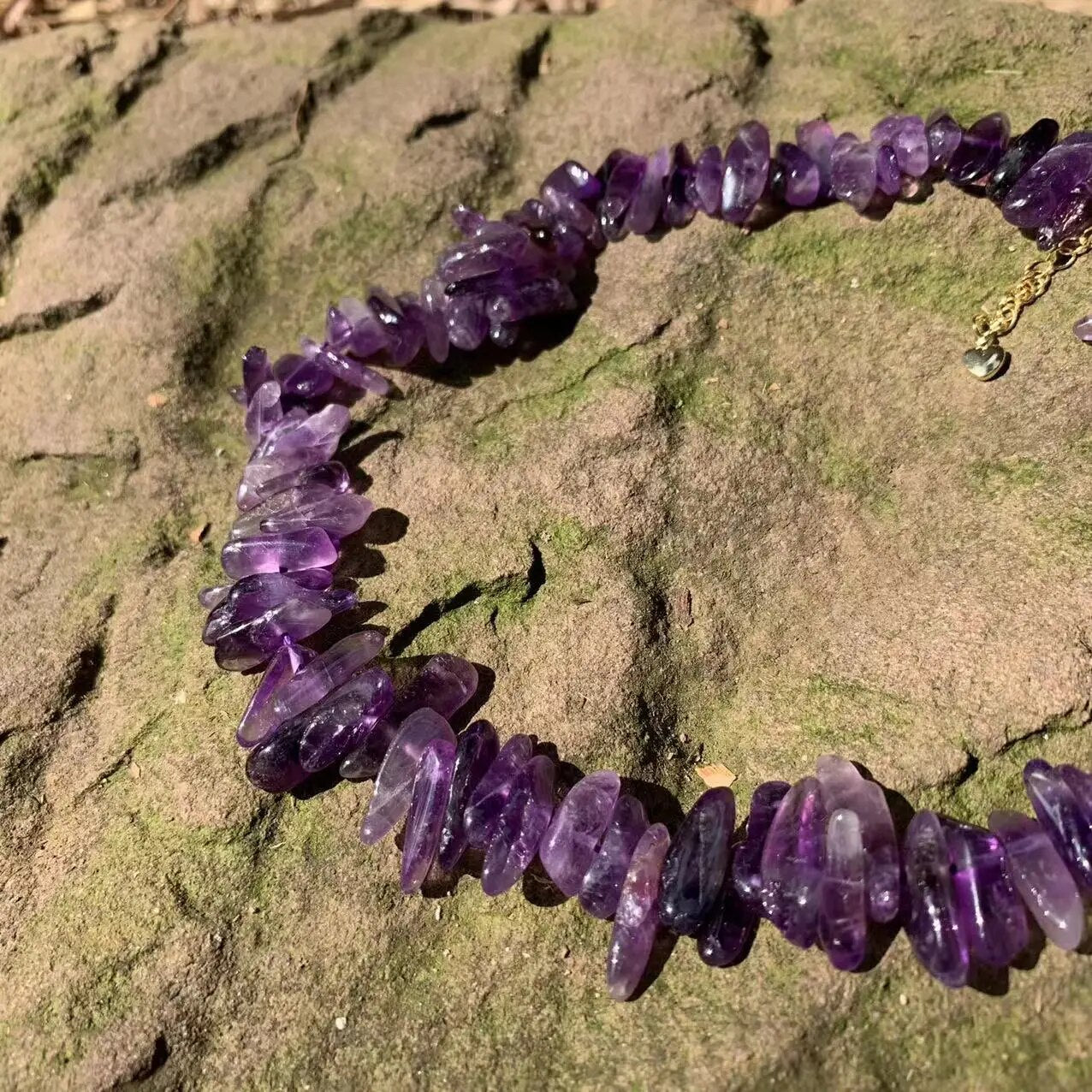 Natural Amethyst Choker Necklace  Gemstone Women High Quality Jewelry Design Handmade Irregular Jewelry Wholesale