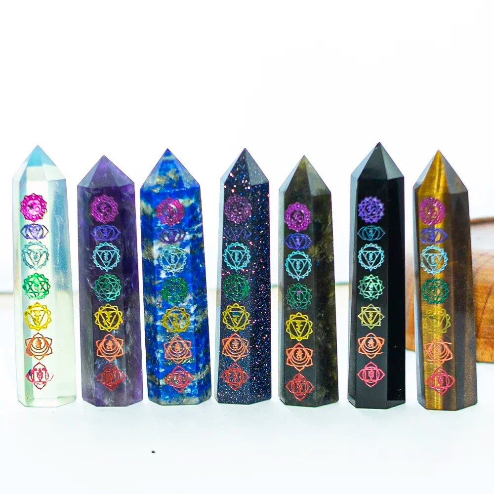 Natural Stone and Crystal Witchcraft Point Wand Chakras Energy Collector Mineral Healing Crystal Chakras Stones Craft Room Decor