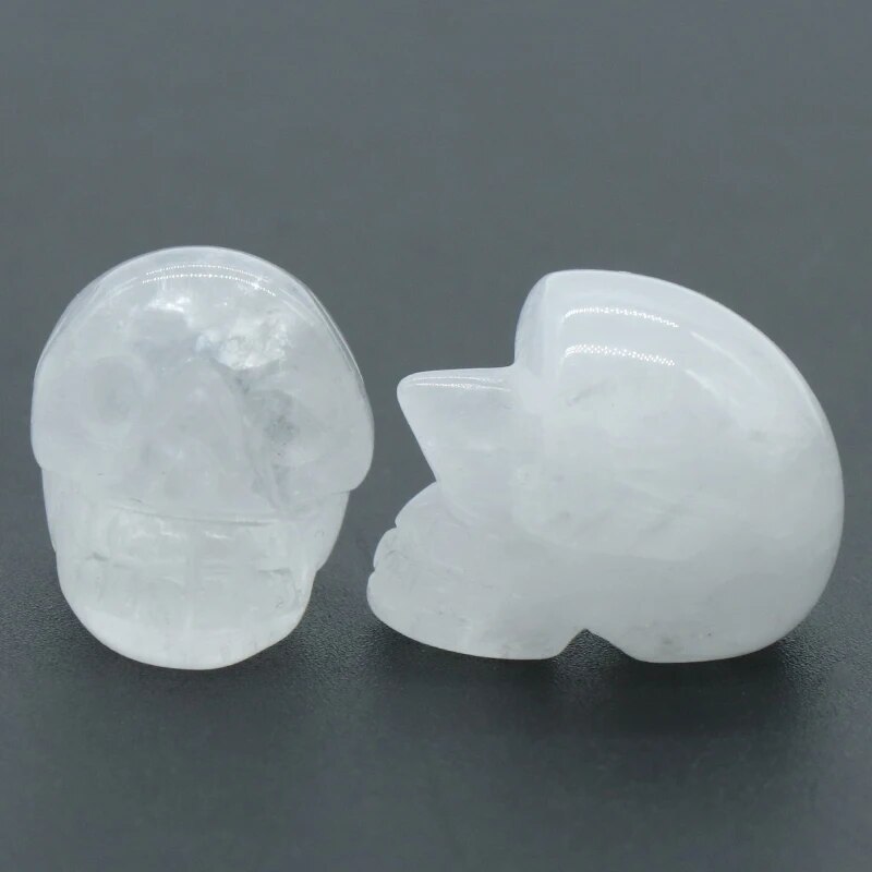 Natural Stones Crystal Skull Statue Amethyst Rose Quartz Stone Carved Energy Ore Mineral Healing Crystals Figurine Home Decor