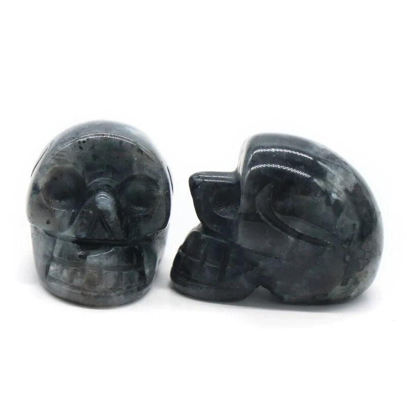 Natural Stones Crystal Skull Statue Amethyst Rose Quartz Stone Carved Energy Ore Mineral Healing Crystals Figurine Home Decor