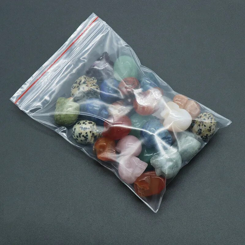 Natural Stones Crystal Skull Statue Amethyst Rose Quartz Stone Carved Energy Ore Mineral Healing Crystals Figurine Home Decor