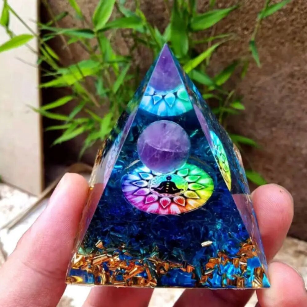 Pyramid Amethyst Natural Crystals Orgone Pyramid 6cm Healing Reiki Chakra Energy Meditation Tool Home Decor Birthday Gift