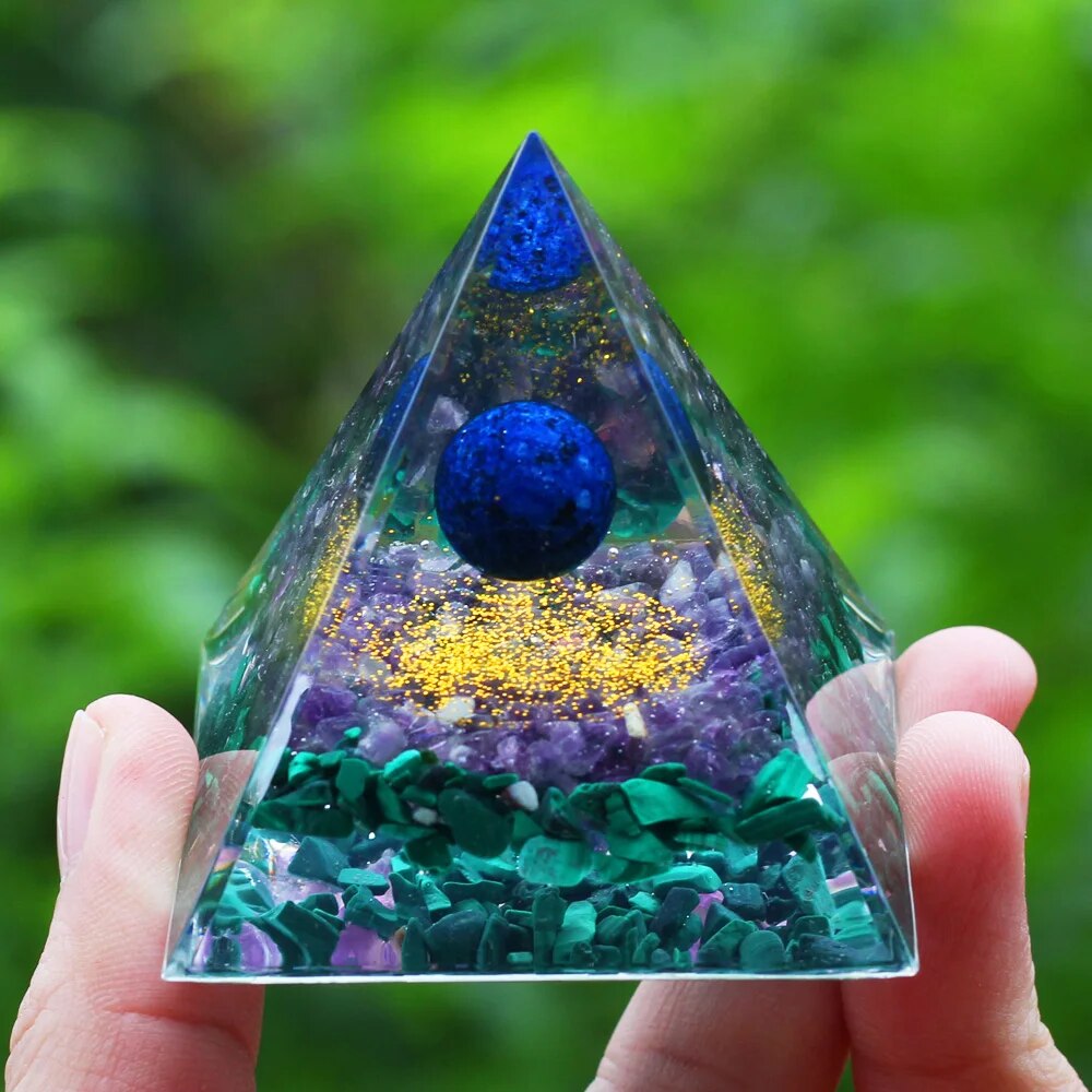 Pyramid Amethyst Natural Crystals Orgone Pyramid 6cm Healing Reiki Chakra Energy Meditation Tool Home Decor Birthday Gift