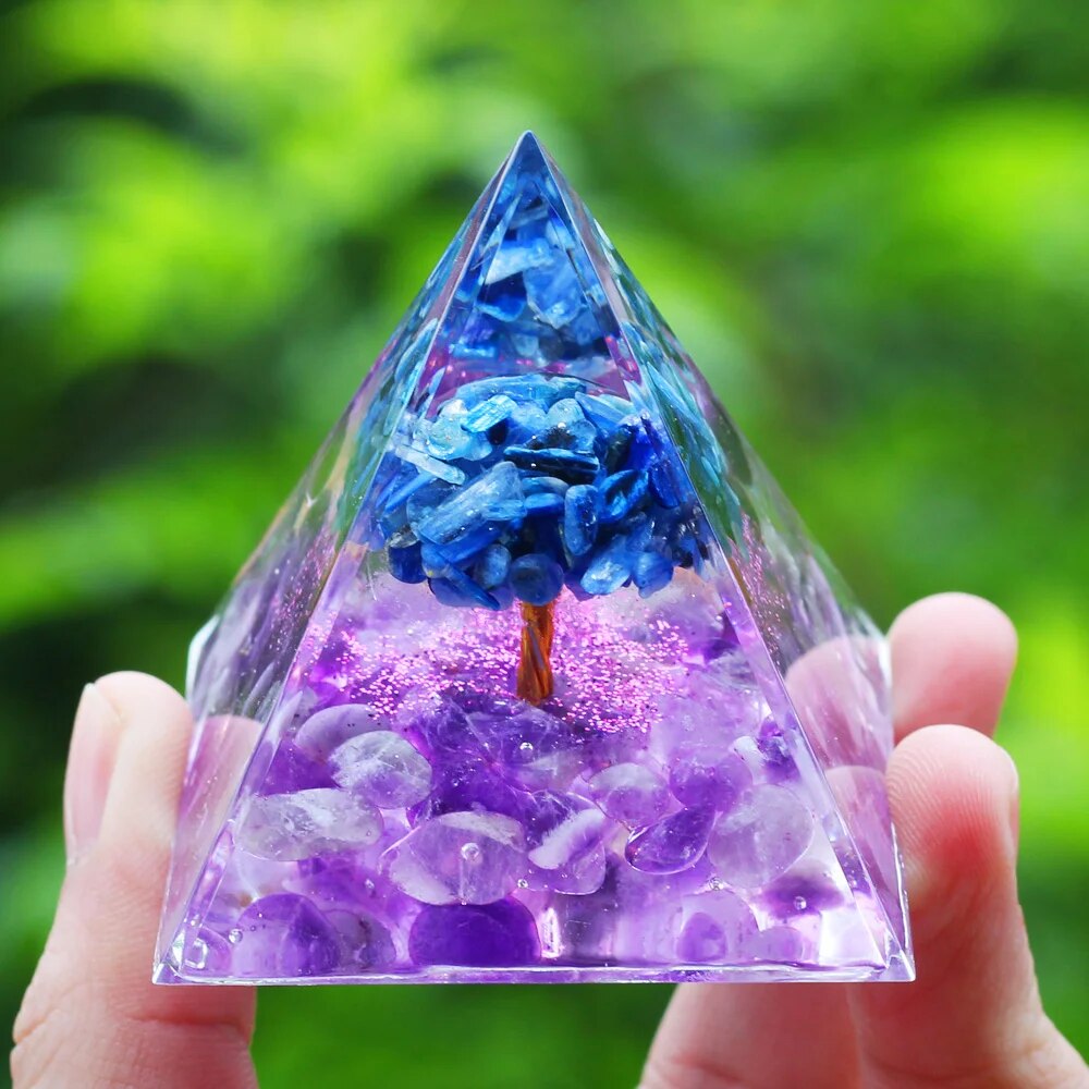 Pyramid Amethyst Natural Crystals Orgone Pyramid 6cm Healing Reiki Chakra Energy Meditation Tool Home Decor Birthday Gift