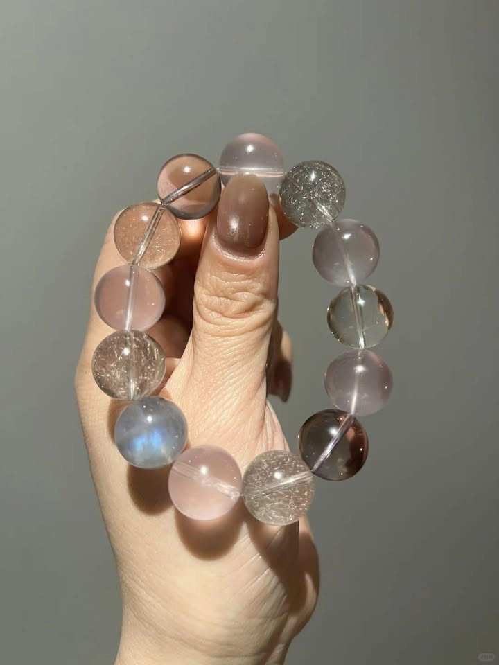 Ethereal Moonstone & Crystal Quartz Bracelet - "Luna's Whisper"