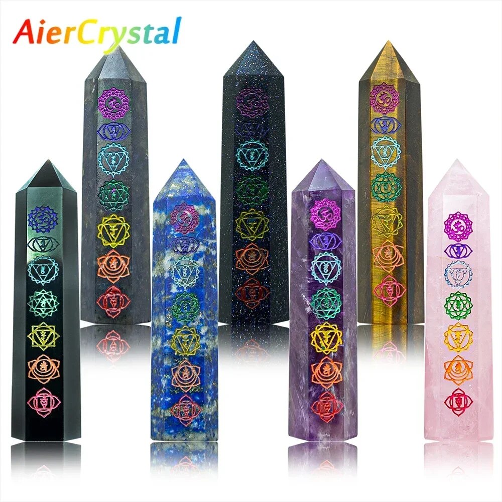 Natural Stone and Crystal Witchcraft Point Wand Chakras Energy Collector Mineral Healing Crystal Chakras Stones Craft Room Decor