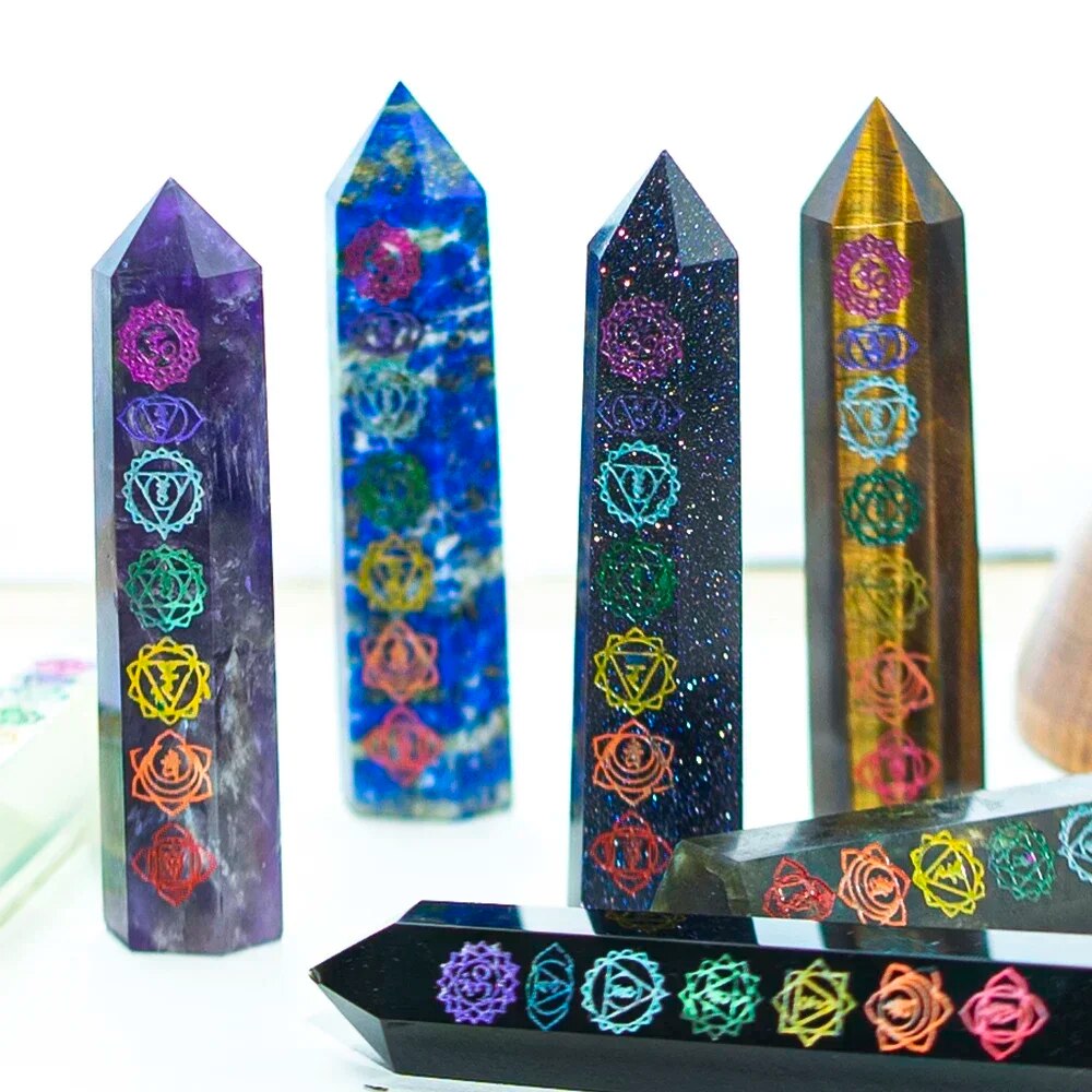 Natural Stone and Crystal Witchcraft Point Wand Chakras Energy Collector Mineral Healing Crystal Chakras Stones Craft Room Decor