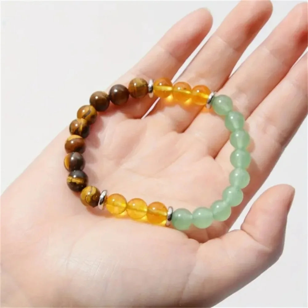 Aventurine & Tiger Eye Bracelet - Wealth & Prosperity Charm Stone