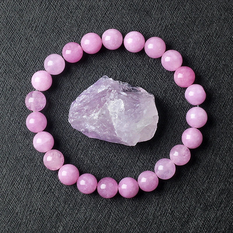 Original Rose Quartz Beads Bracelets for Women Natural Stone Pink Quartz Crystal Amethyst Fluorite Beaded Bracelet Sweet Jewelry