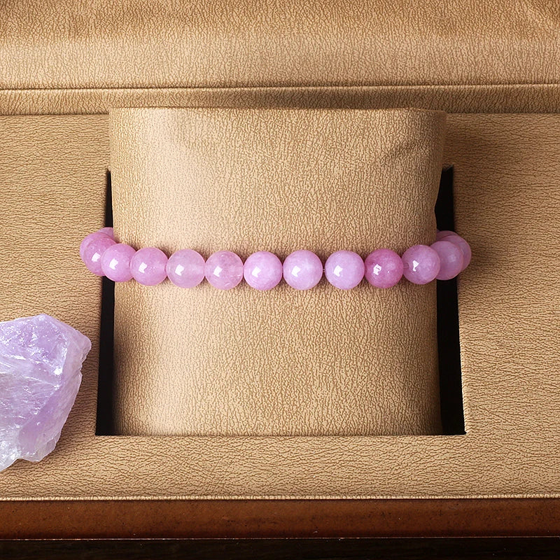 Original Rose Quartz Beads Bracelets for Women Natural Stone Pink Quartz Crystal Amethyst Fluorite Beaded Bracelet Sweet Jewelry