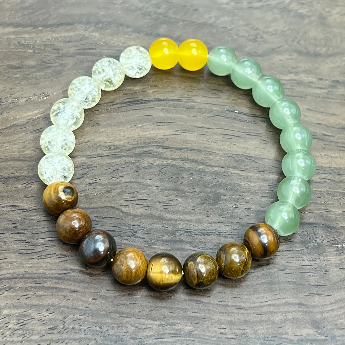 1pc/Good Luck Stone Beaded Bracelet Green Aventurine Yellow Tiger Eye Stone Relieve Stress Men Women Jewelry Gift